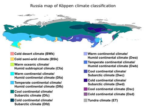 Climate Map Russia Detailed