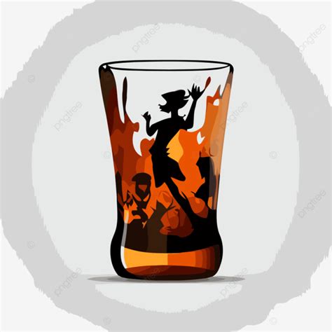 Silhouette Shot Glass Vector, Sticker Clipart Glass With A Silhouette ...