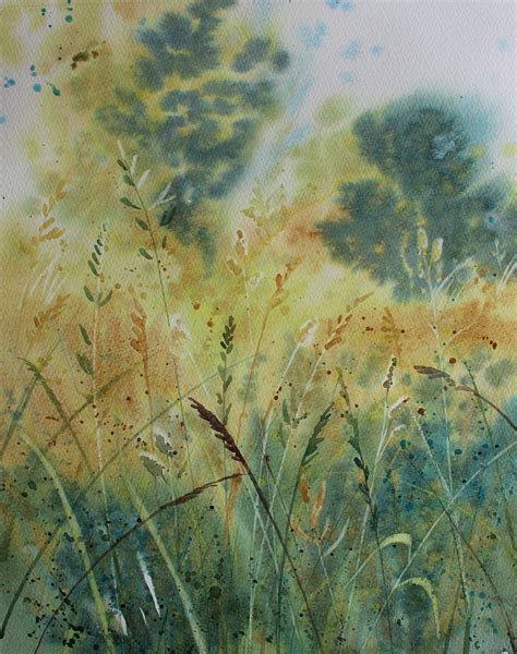 Summer Landscape Painting Hazy Summer Tall Grasses Bokeh | Etsy UK ...