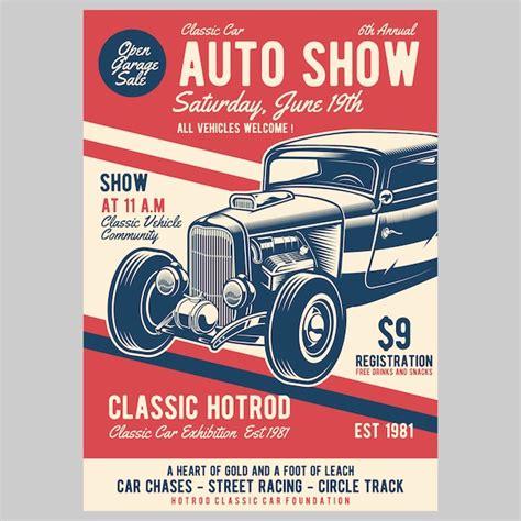 Premium Vector | Hotrod classic poster