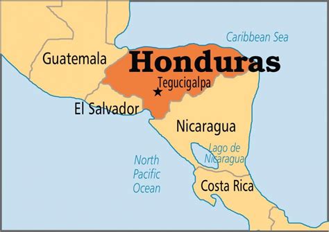 Capital of Honduras map - Honduras capital map (Central America - Americas)