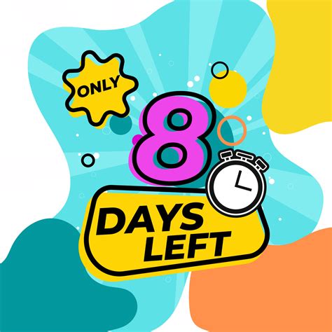 Countdown Number 8 days left vector illustration design 15696359 Vector ...