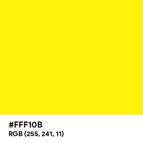 Yellow CMYK color hex code is #FFF10B