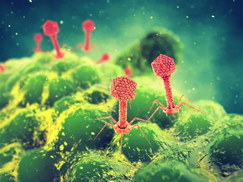 Bacteriophage,Viruses,Attacking,Bacteria,,Infectious,Disease,,3d ...