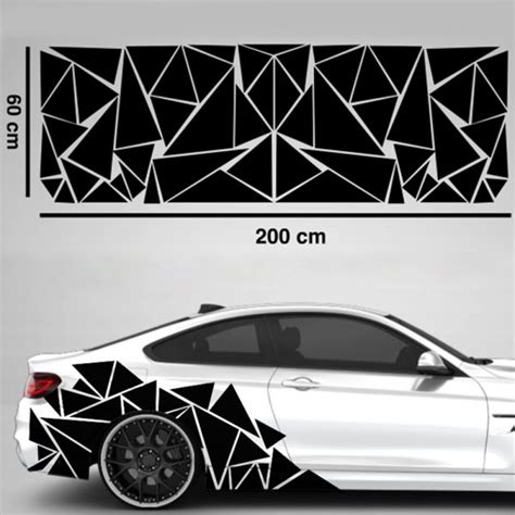 200 x 60cm Triangles Camouflage Car Side Sticker Decal Decor Matte ...