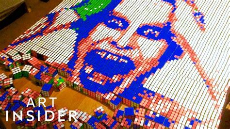 Artist Makes Celebrity Portraits Out Of Rubik's Cubes - YouTube