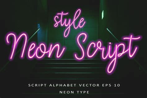 Neon Style | Script Alphabet Vector | Script Fonts ~ Creative Market