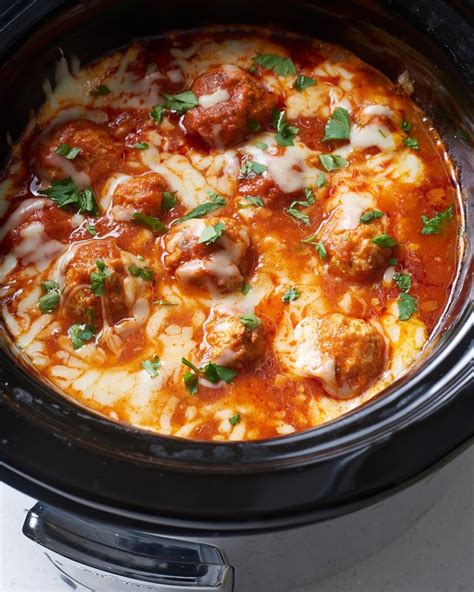 Slow Cooker Chicken Parmesan Meatballs Recipe | Kitchn #meatballrecipes ...