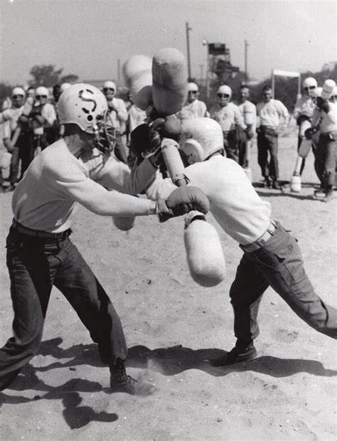 US Marine Corps Pugil Sticks Fight Military Training 2 old Photos 1966 ...