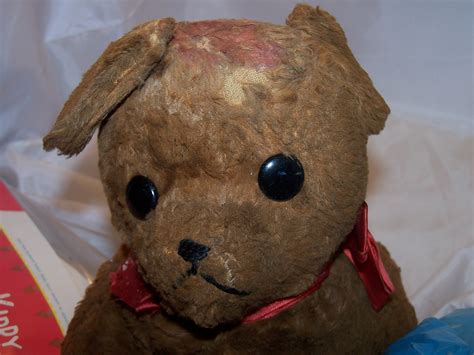 Plush Stuffed Brown Dog, Antique