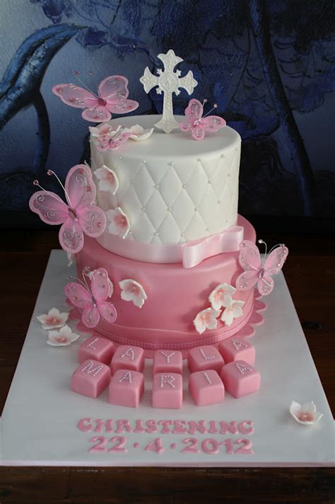 Sandy's Cakes: Layla's Pretty Pink Christening Cake