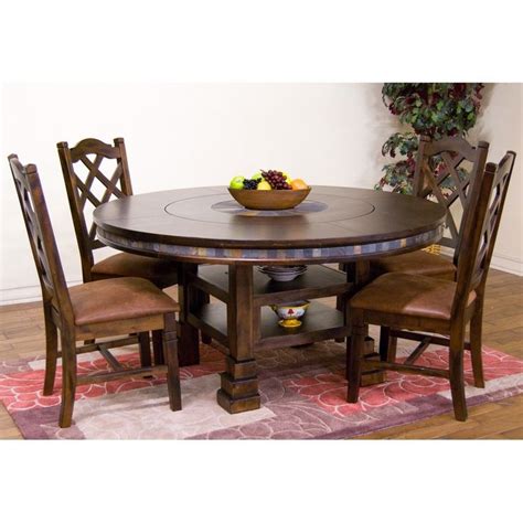 Dark Dining Room Furniture | Round dining room, Round wood dining table ...