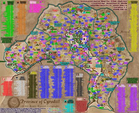 The Elder Scrolls IV: Oblivion Annotated Maps