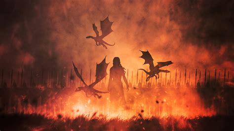 Daenerys Targaryen With Dragons Illustration, HD Tv Shows, 4k ...