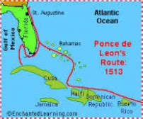 Juan Ponce de Leon Map and Ship - The Renaissance