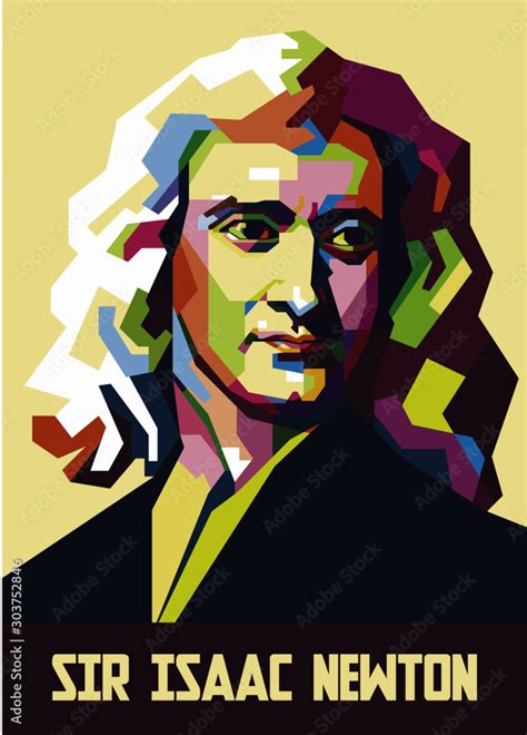 Sir Isaac Newton in Pop Art Portrait Stock Vector | Adobe Stock