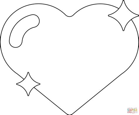 Sparkling Heart Emoji coloring page | Free Printable Coloring Pages