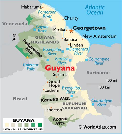 Guyana Large Color Map