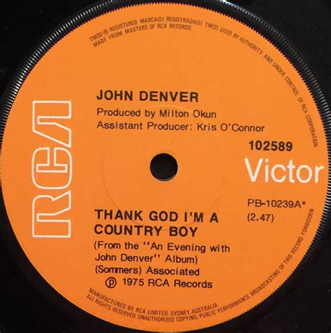 John Denver - Thank God I'm A Country Boy (1975, Vinyl) | Discogs