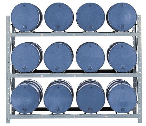 Material Handling 30-Inch Depth Barrel Rack-3 Drums Stackable Drum Rack ...