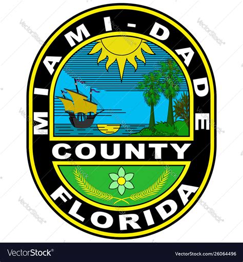 Coat arms miami-dade county in florida usa Vector Image