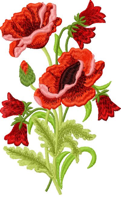 Poppies free embroidery design