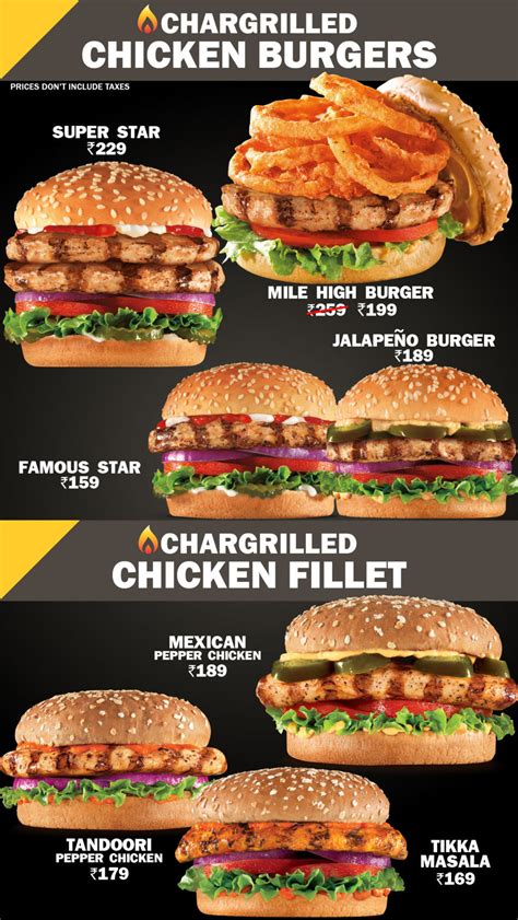 Menu of Carls Jr., One Horizon Center, Golf Course Road, Delhi NCR ...