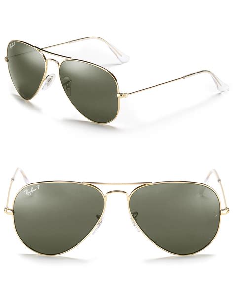 Ray-ban Polarized Classic Aviator Sunglasses in Gold (Gold Polarized ...