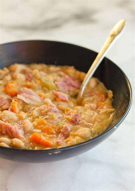 Slow Cooker Ham Bone and Navy Bean Soup - Lisa's Dinnertime Dish for ...