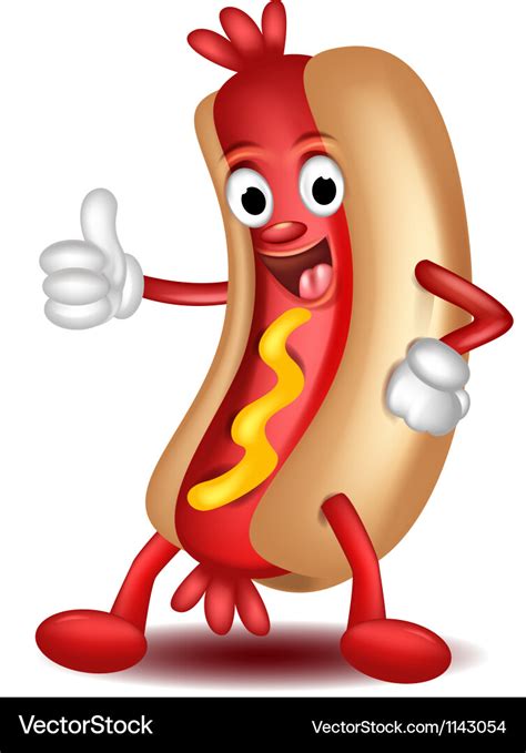 Cartoon hotdog Royalty Free Vector Image - VectorStock