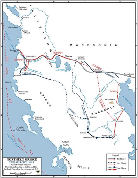 Map of the Moves to Pharsalus in 48 BC | Kriegerin, Geschichte