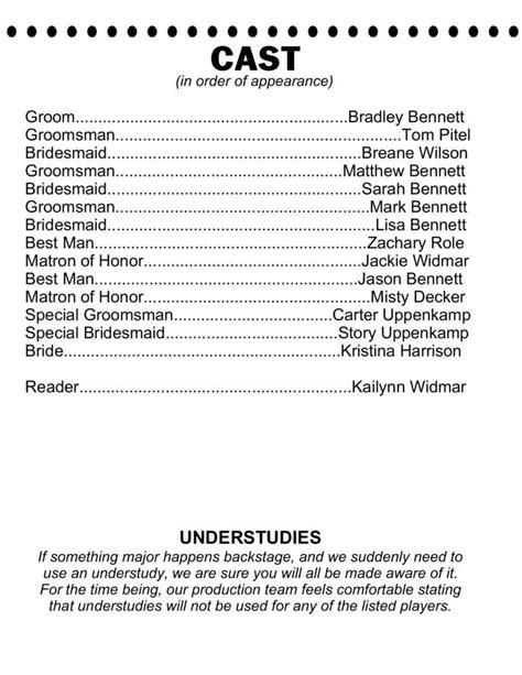 Playbill Template Word