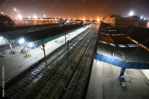 new delhi railway station at night, delhi, india Stock Photo | Adobe Stock