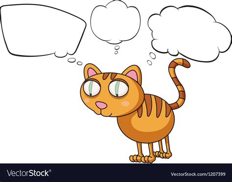 Cartoon thinking cat Royalty Free Vector Image