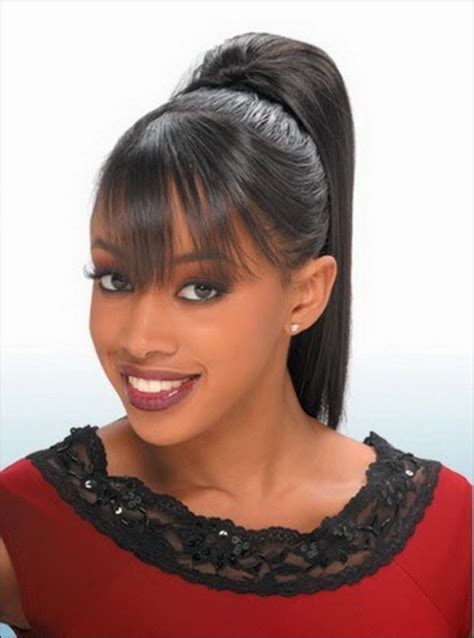 bangs with ponytail black hairstyle - Best Hairstyle