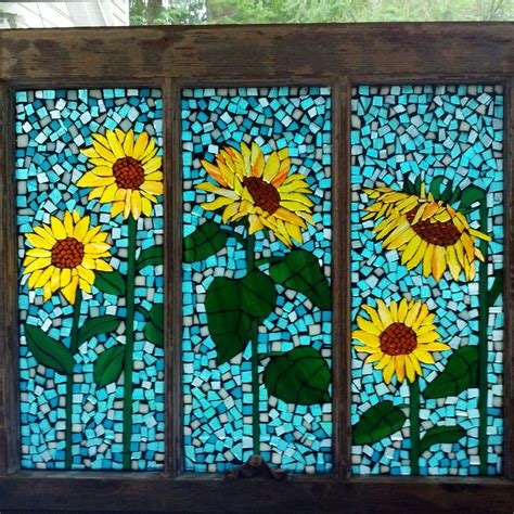 My first sunflower mosaic. | Mosaic art, Mosaic garden art, Mosaic artwork