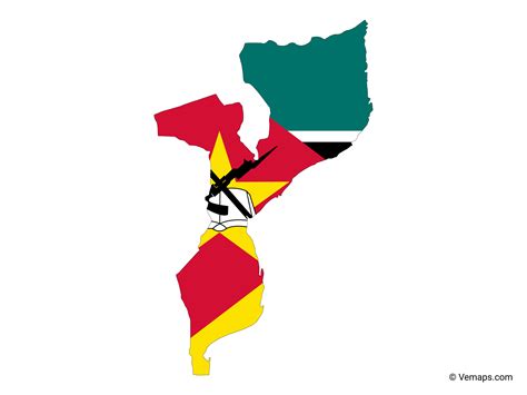 Flag Map of Mozambique | Free Vector Maps