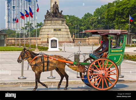 Kalesa at Rizal Park, Luneta, Manila, Philippines Stock Photo ...