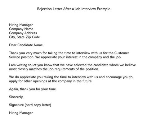 Job Transfer Rejection Letter Sample | Master of Template Document