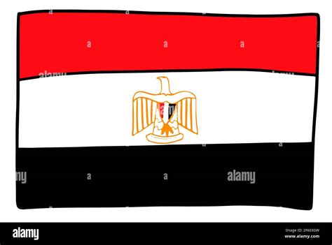 Coloring Page Flag Of Egypt Drawing Outline Vectors