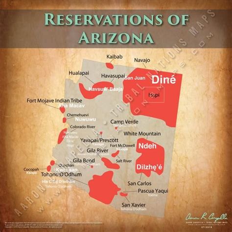 Arizona Indian Reservation Map Poster [Native American Map Poster ...