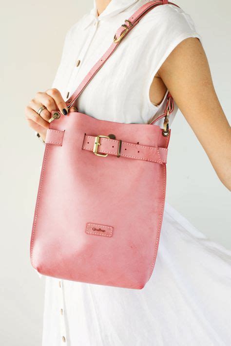 Pink leather bag, Pink Handbag, Womens Leather Purse, Leather Crossbody ...