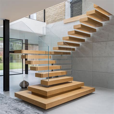 Feature Staircase with Floating Treads, Yorkshire | Staircase design ...