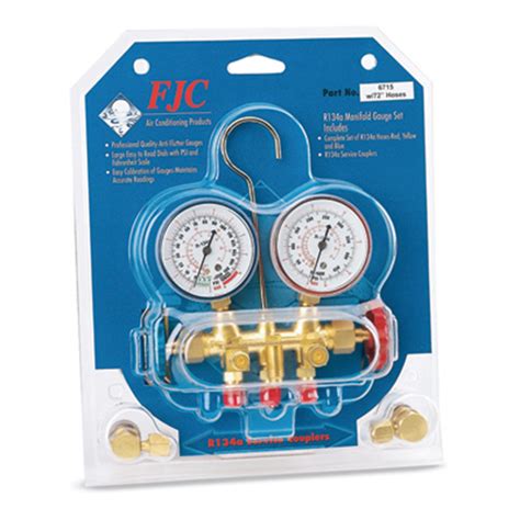 FJC 6281 Vacuum Pump and R134A Manifold Gauge Set Assortment