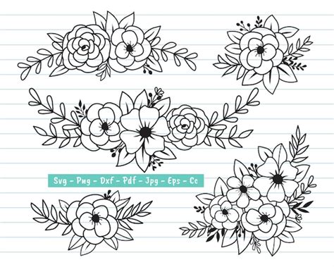 Floral Svg Floral Svg Bundle Flower Svg Cut Files Flower - Etsy