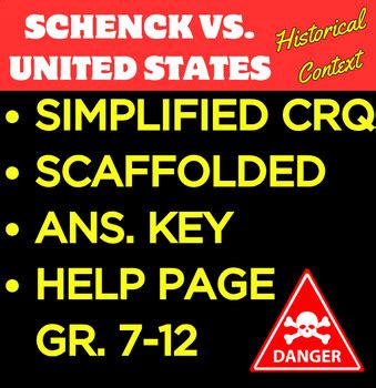 Schenck vs. United States (1919)- Historical Context/Circumstance CRQ