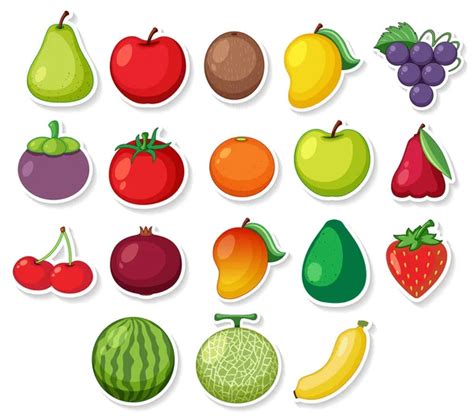 Cartoon vegetables and fruits — Stock Vector © virinaflora #23217054