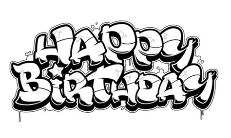 Graffiti Happy Birthday Lettering