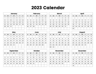 Calendar 2023 – Calendar Options