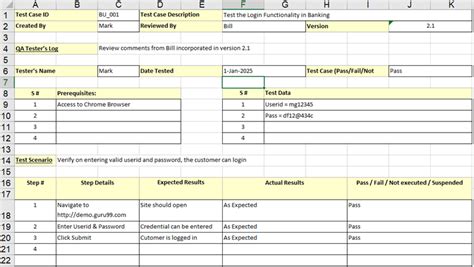 Test Case Template (Download Sample Excel)